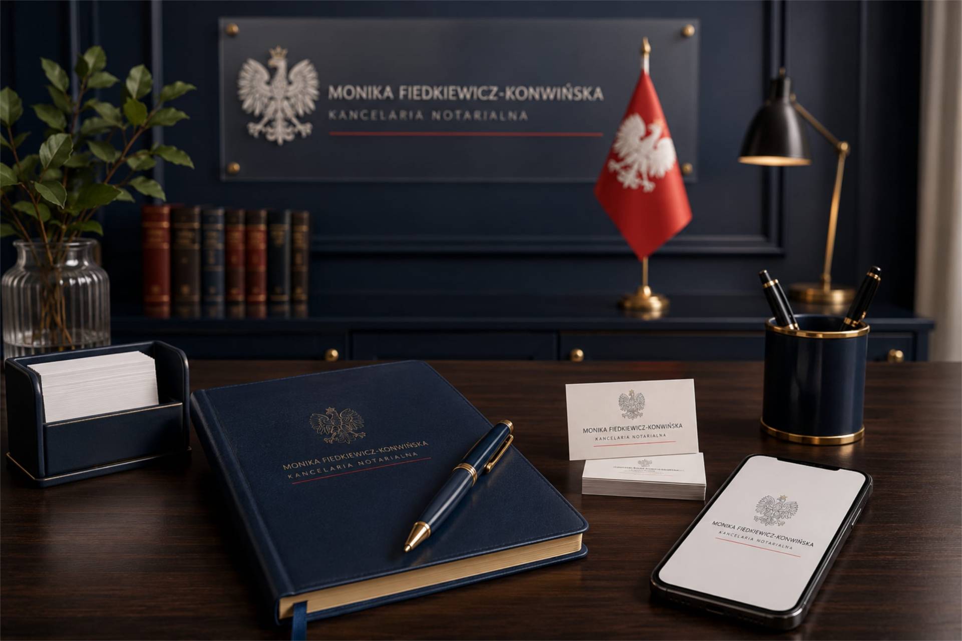 Monika Fiedkiewicz-Konwińska w kancelarii notarialnej